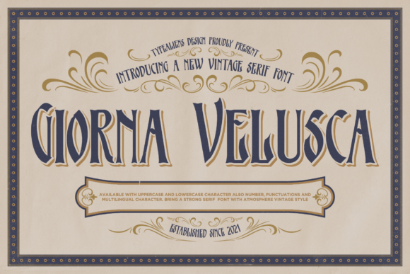Giorna Velusca: Elevate Your Brand with a Vintage-Styled Font